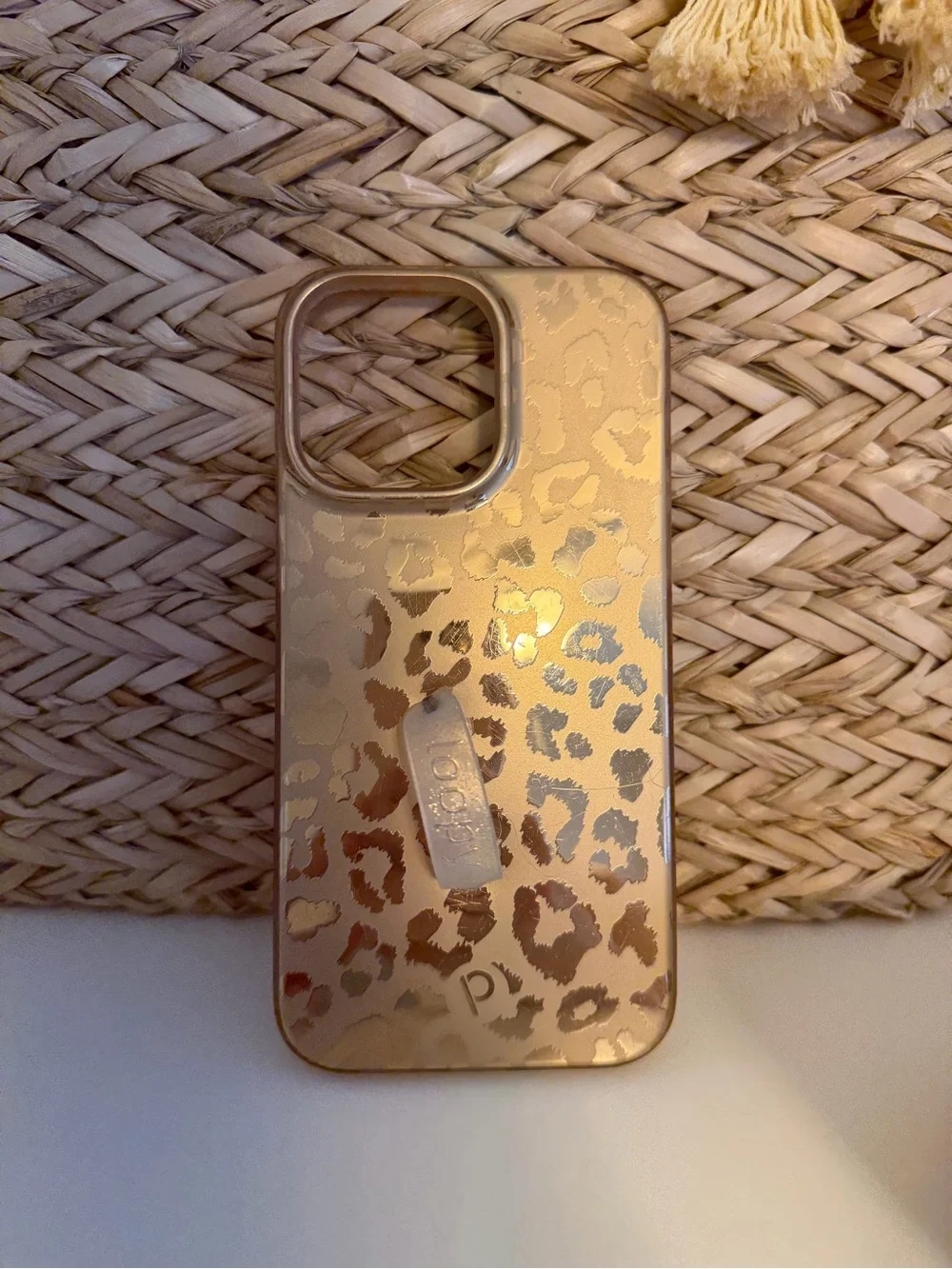 Gold Leopard Loopy  iPhone 14 Pro Max Case with matching sleeve